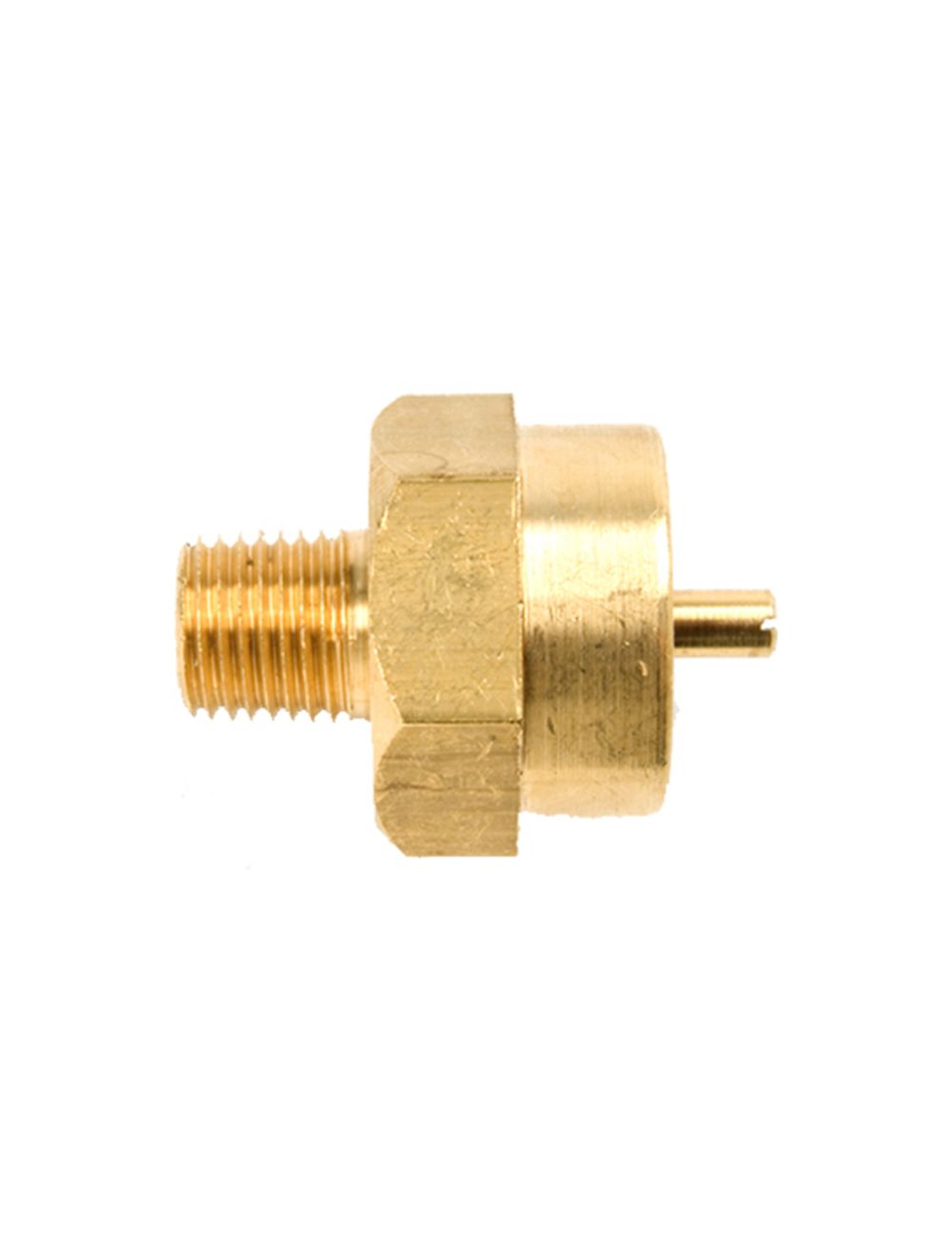 F273754 1/4in Male Pipe Thread x 1in20 Female Throwaway Cylinder